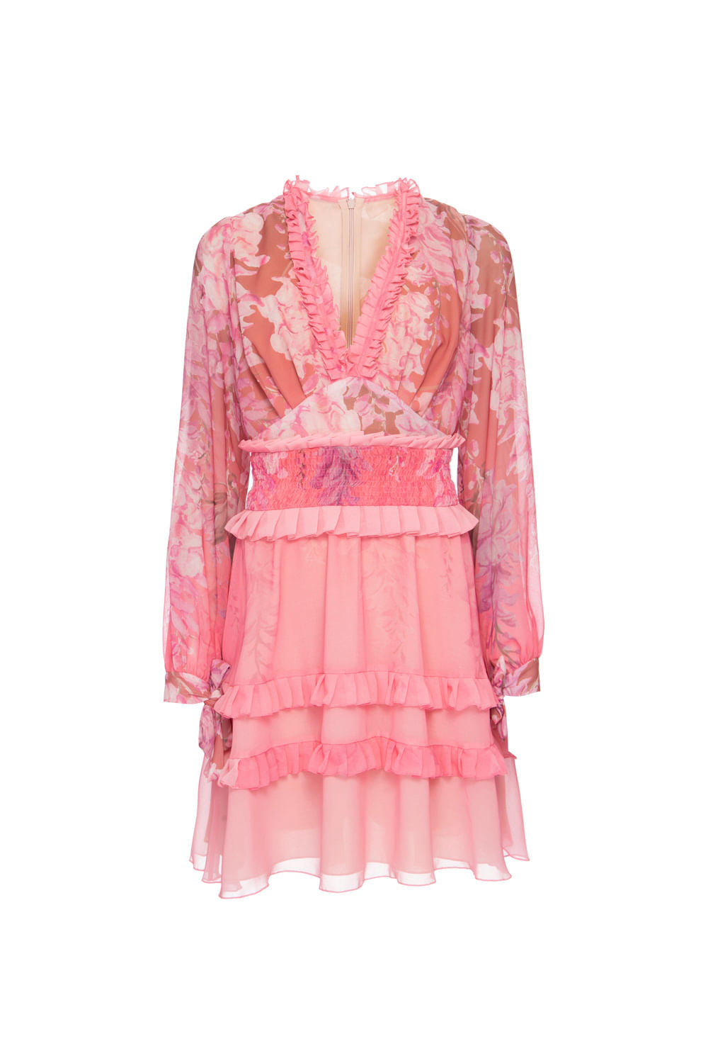 VESTIDO CURTO BABADO COTTON CANDY ROSA