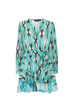 VESTIDO CURTO FLORAL GROOVE VERDE