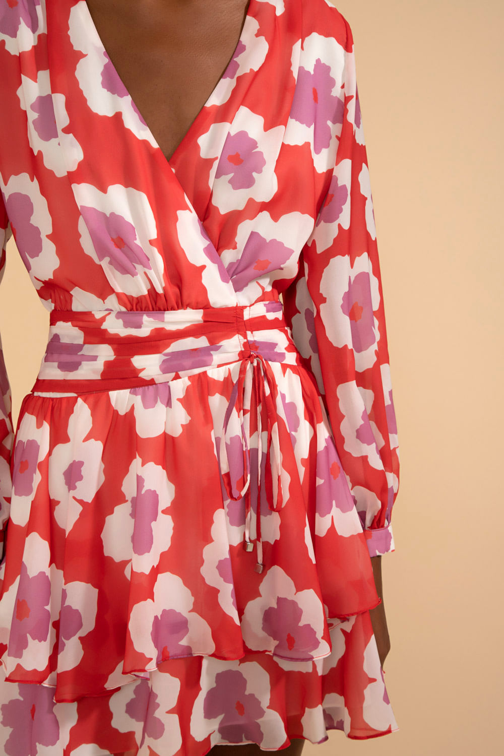 SAÍDA DE PRAIA MANGA LONGA WIND FLOWER VERMELHO