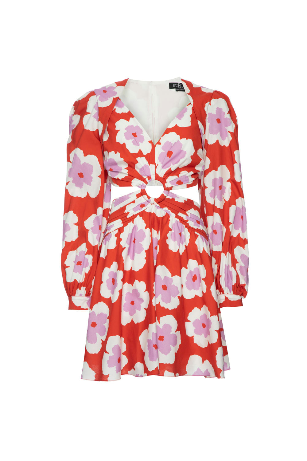 VESTIDO CURTO ARGOLA WIND FLOWER VERMELHO