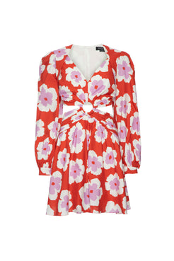 VESTIDO CURTO ARGOLA WIND FLOWER VERMELHO