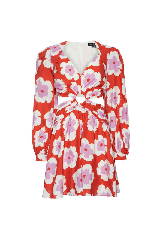 VESTIDO CURTO ARGOLA WIND FLOWER VERMELHO