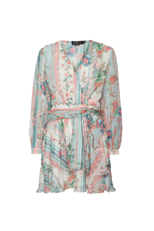 VESTIDO CURTO FLORAL ANNA OFF WHITE