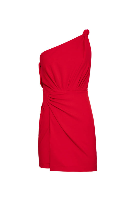 VESTIDO CURTO LAÇO CREPE DAISY VERMELHO
