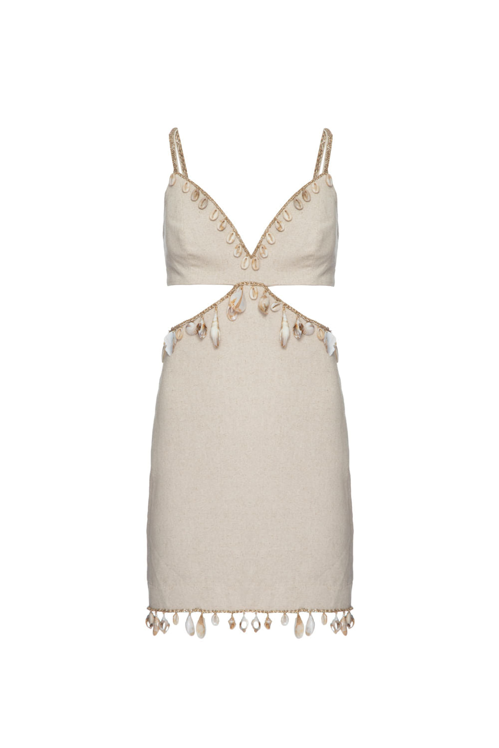 VESTIDO CURTO LINHO BÚZIOS NATURAL