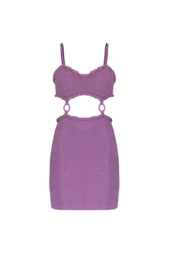 VESTIDO CURTO ARGOLAS MALHA BASEL LILAS