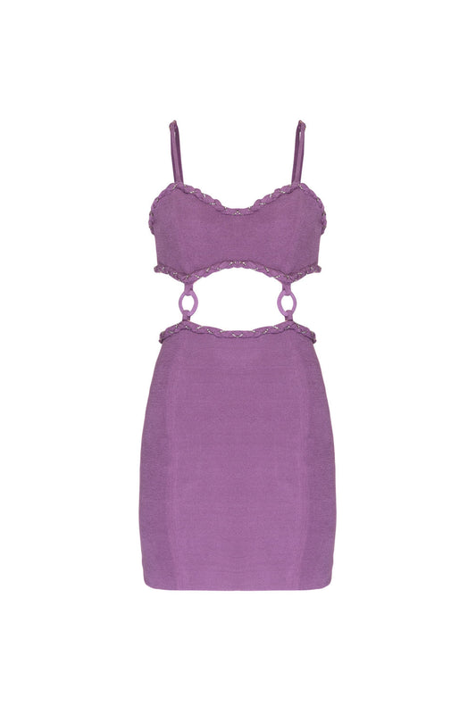 VESTIDO CURTO ARGOLAS MALHA BASEL LILAS