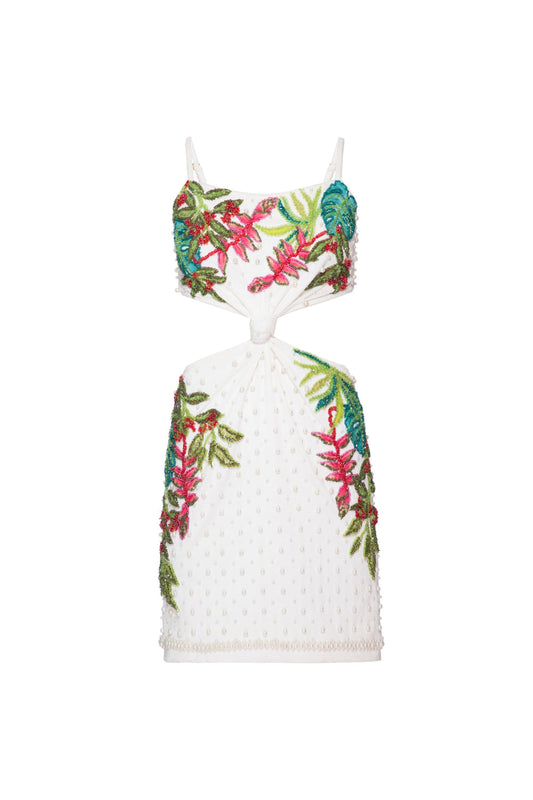VESTIDO CURTO NÓ BOMBSHELL OFF WHITE