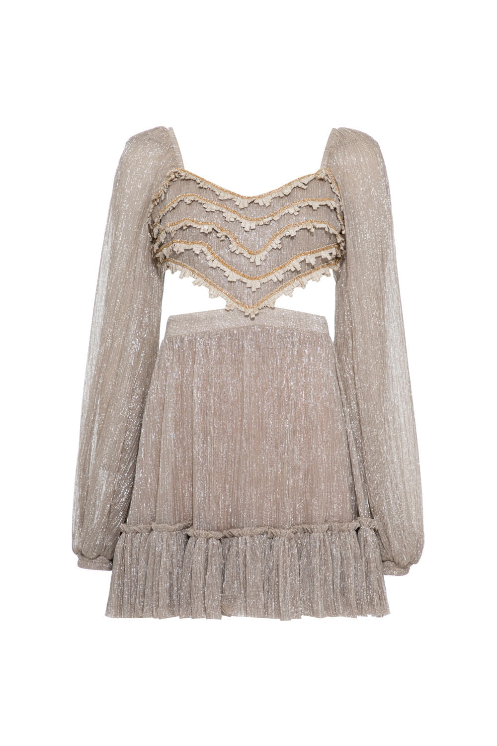 VESTIDO CURTO LUREX HARDY DOURADO