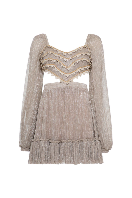 VESTIDO CURTO LUREX HARDY DOURADO