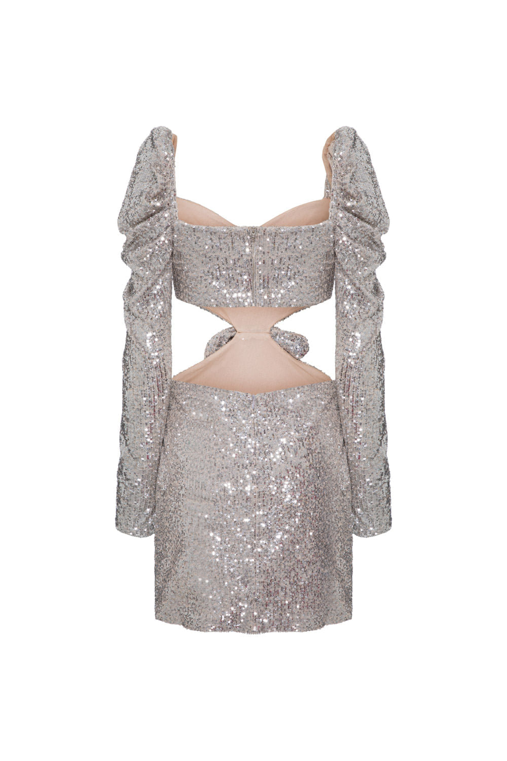 VESTIDO CURTO MANGAS FAIR LADY PRATA