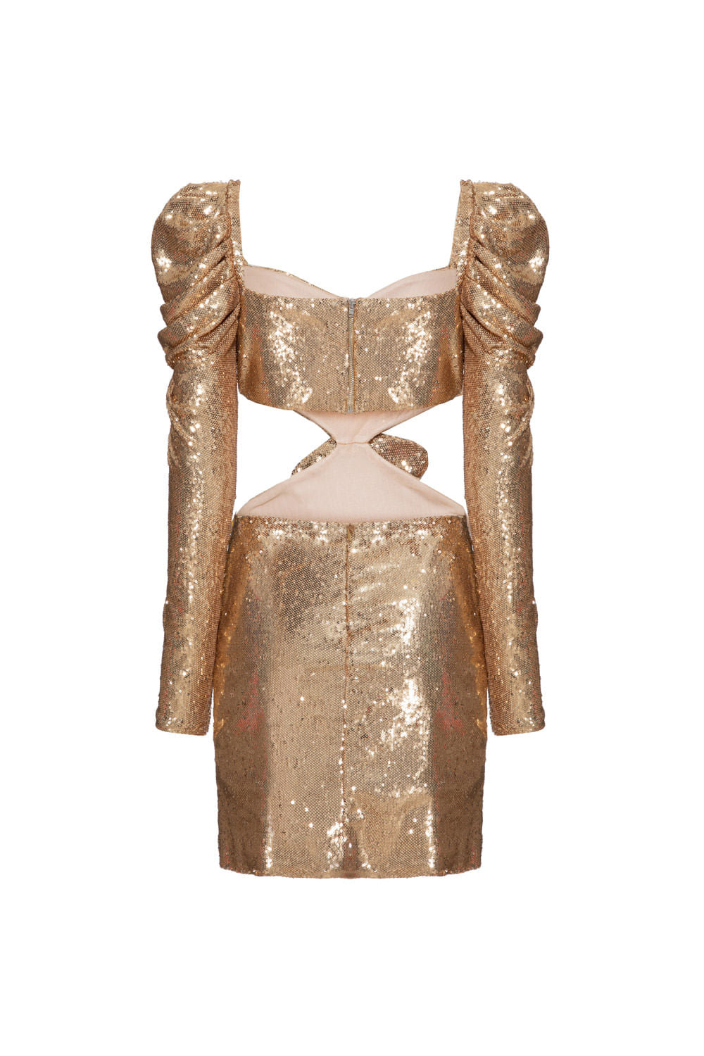 VESTIDO CURTO MANGAS FAIR LADY DOURADO