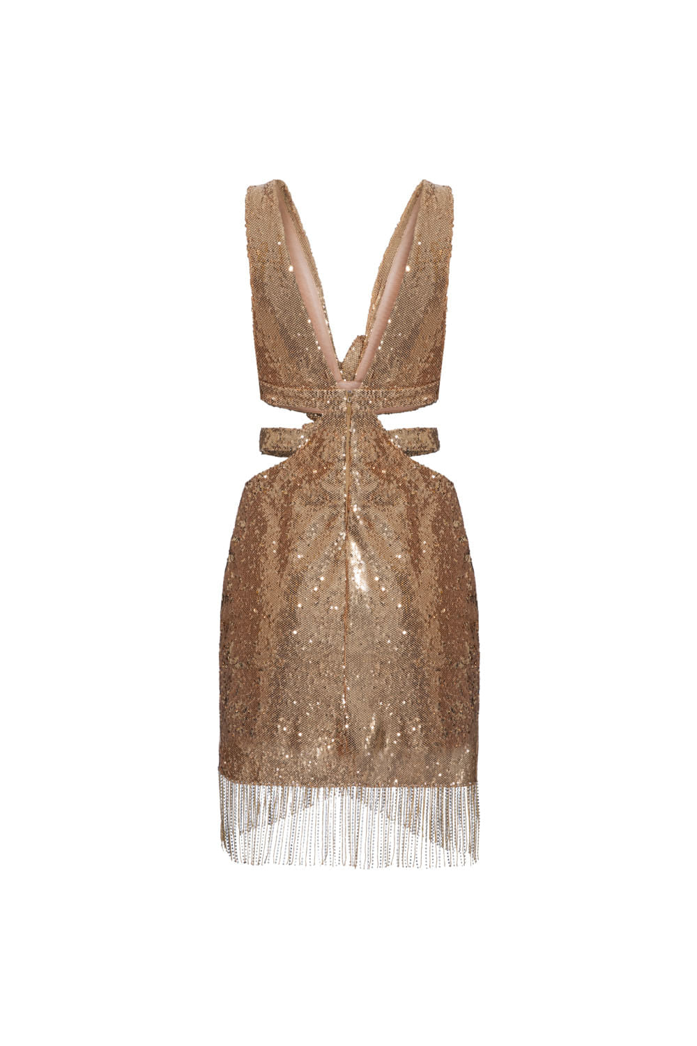 VESTIDO CURTO FRANJAS FAIR LADY DOURADO