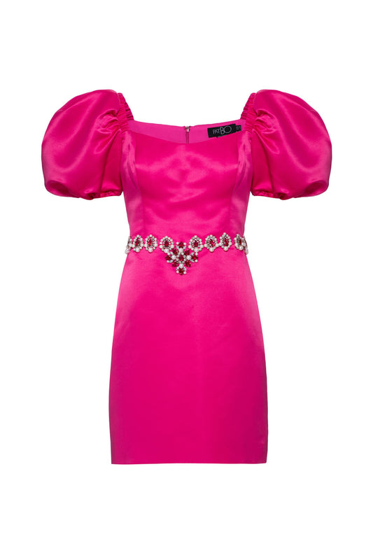 VESTIDO CURTO MANGAS BUFANTES PARTY TATE PINK