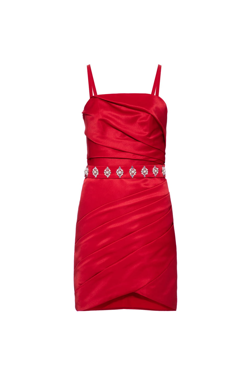 VESTIDO CURTO PREGAS PARTY TATE VERMELHO
