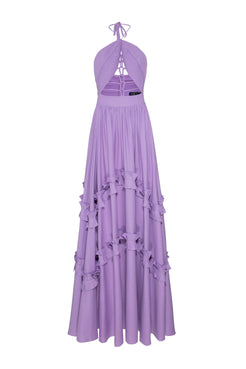 VESTIDO LONGO CAMADAS LINHO BALNEÁRIO LILAS