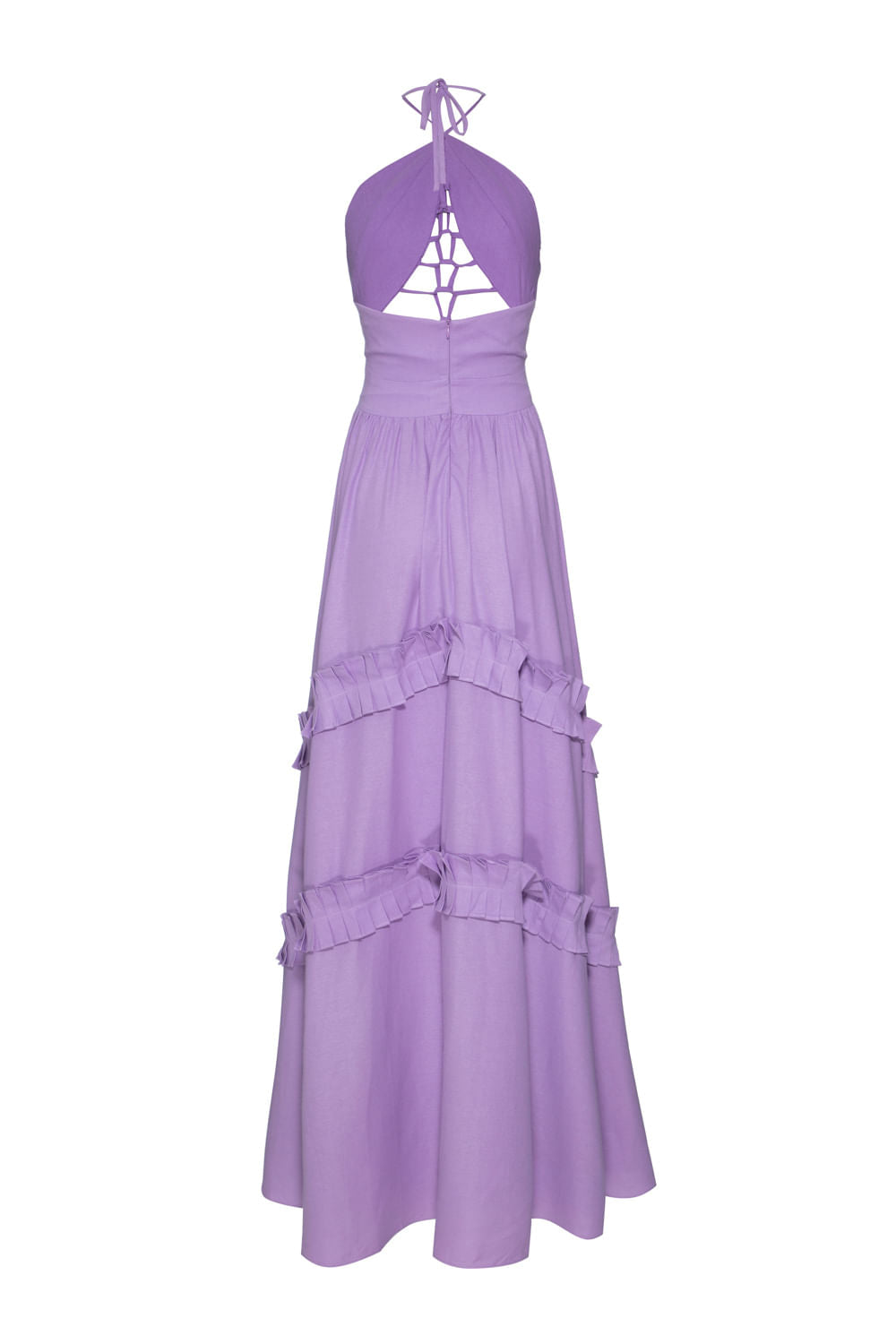VESTIDO LONGO CAMADAS LINHO BALNEÁRIO LILAS