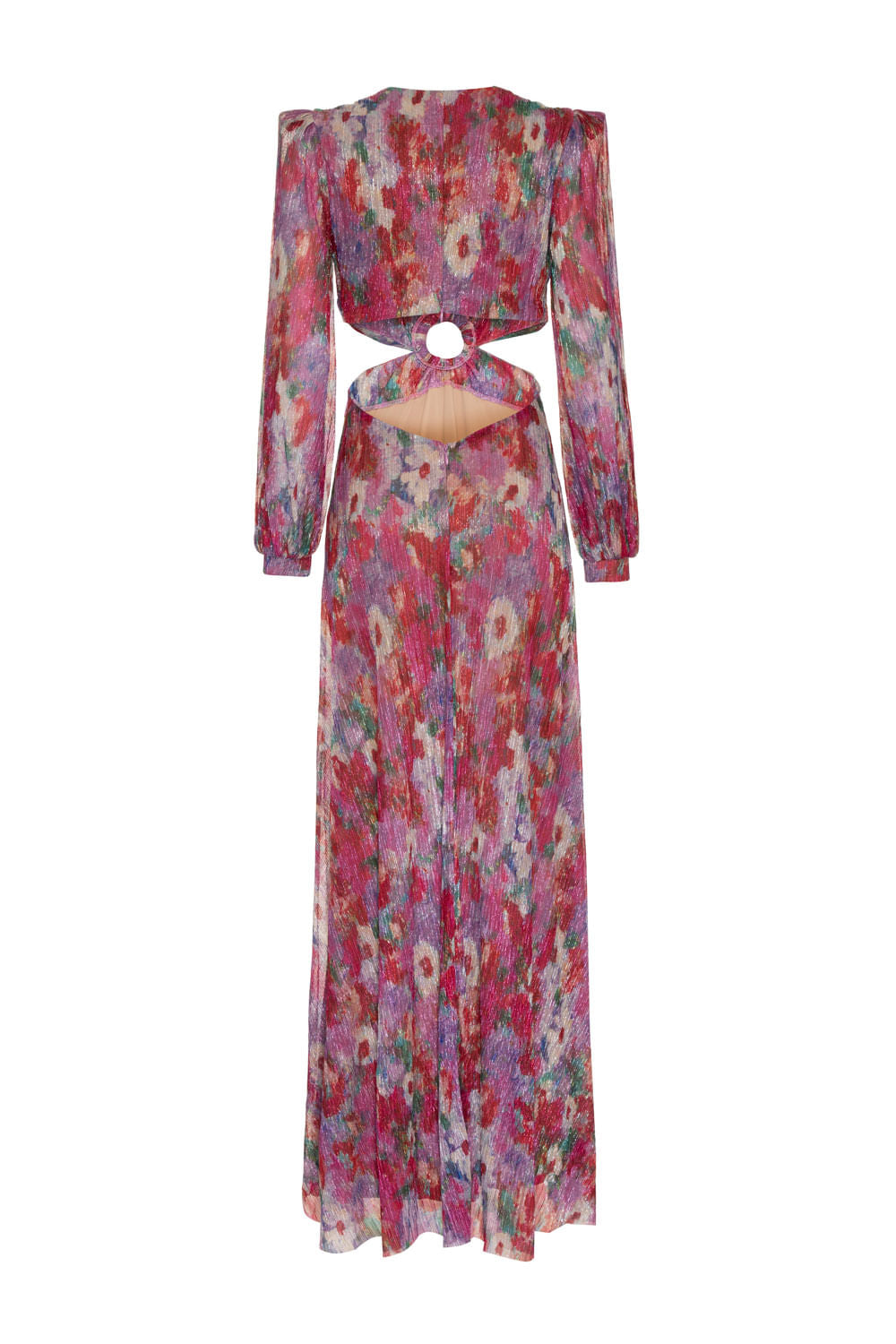 VESTIDO LONGO ARGOLA GARDEN COSMOS ROSA