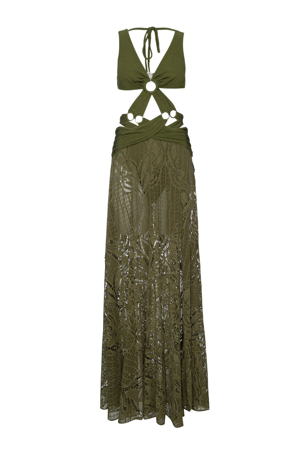 VESTIDO LONGO ARGOLAS MALHA BASEL VERDE