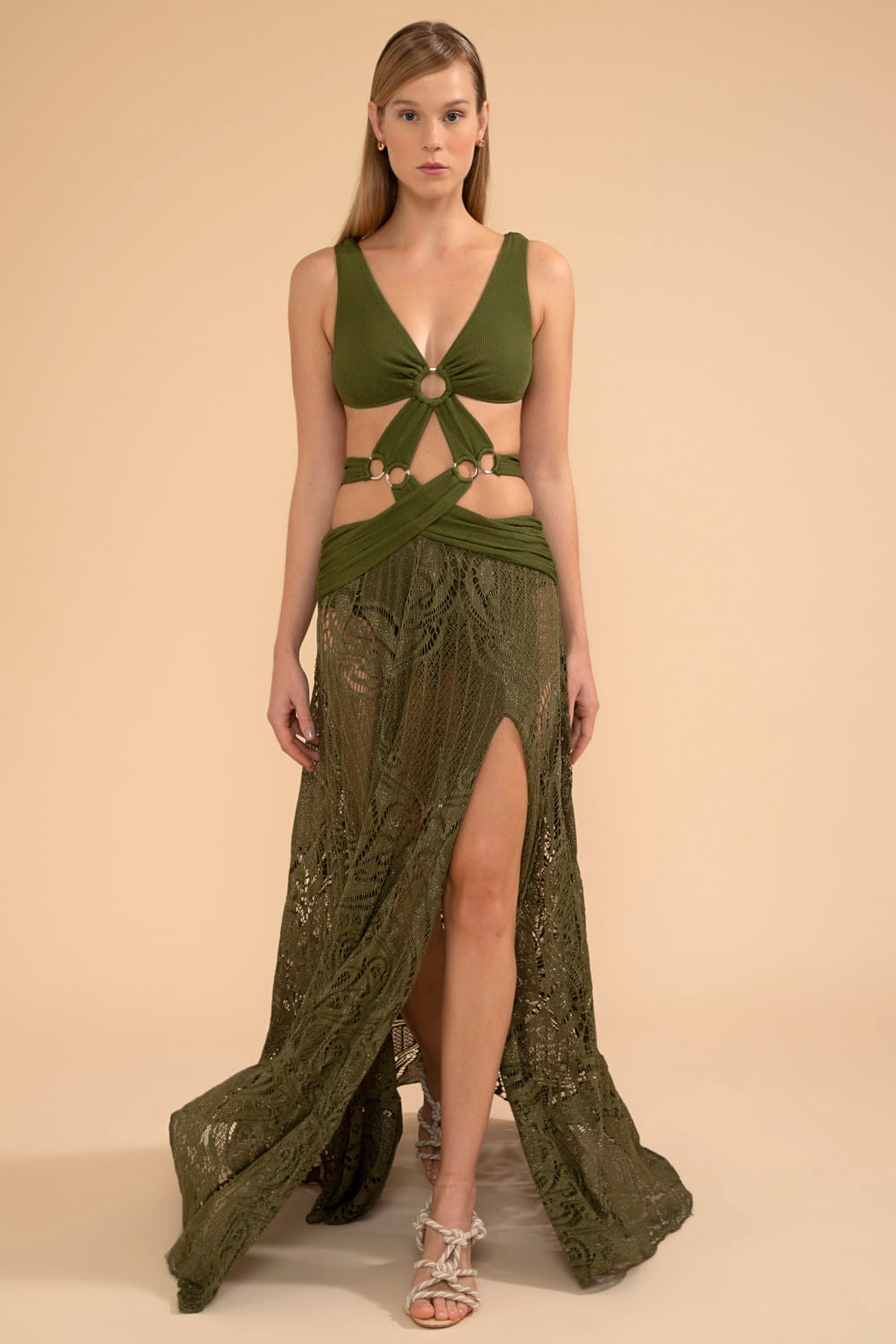 VESTIDO LONGO ARGOLAS MALHA BASEL VERDE