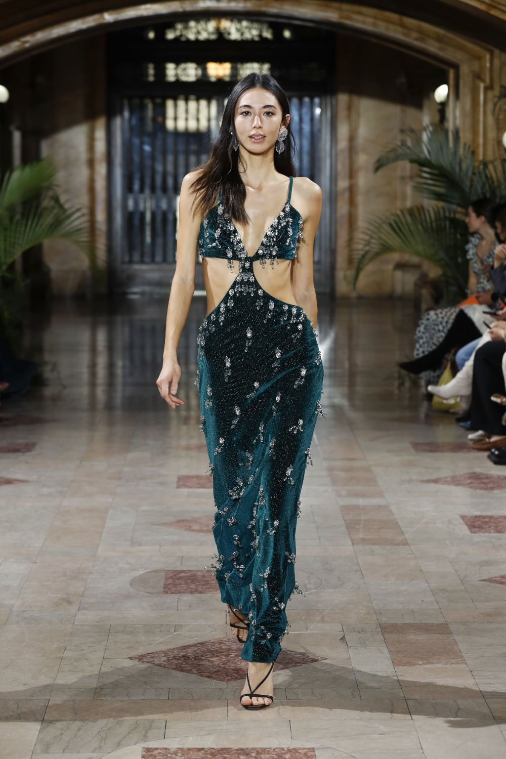 VESTIDO LONGO SPARKLY VELVET VERDE