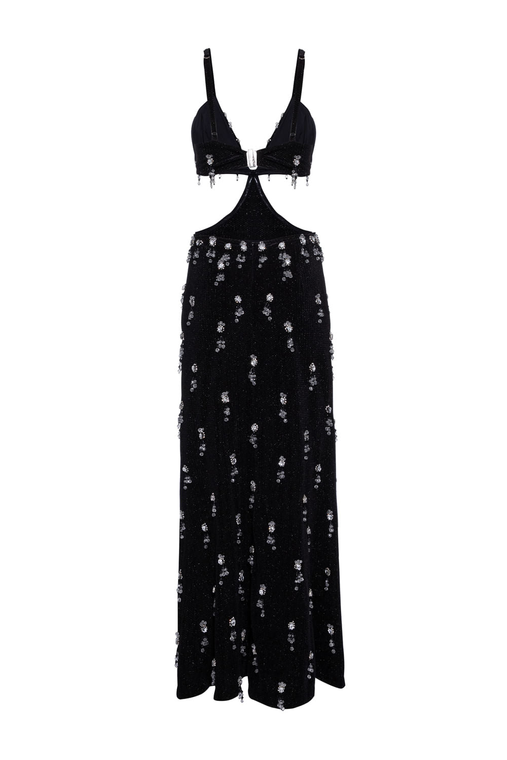 VESTIDO LONGO SPARKLY VELVET PRETO