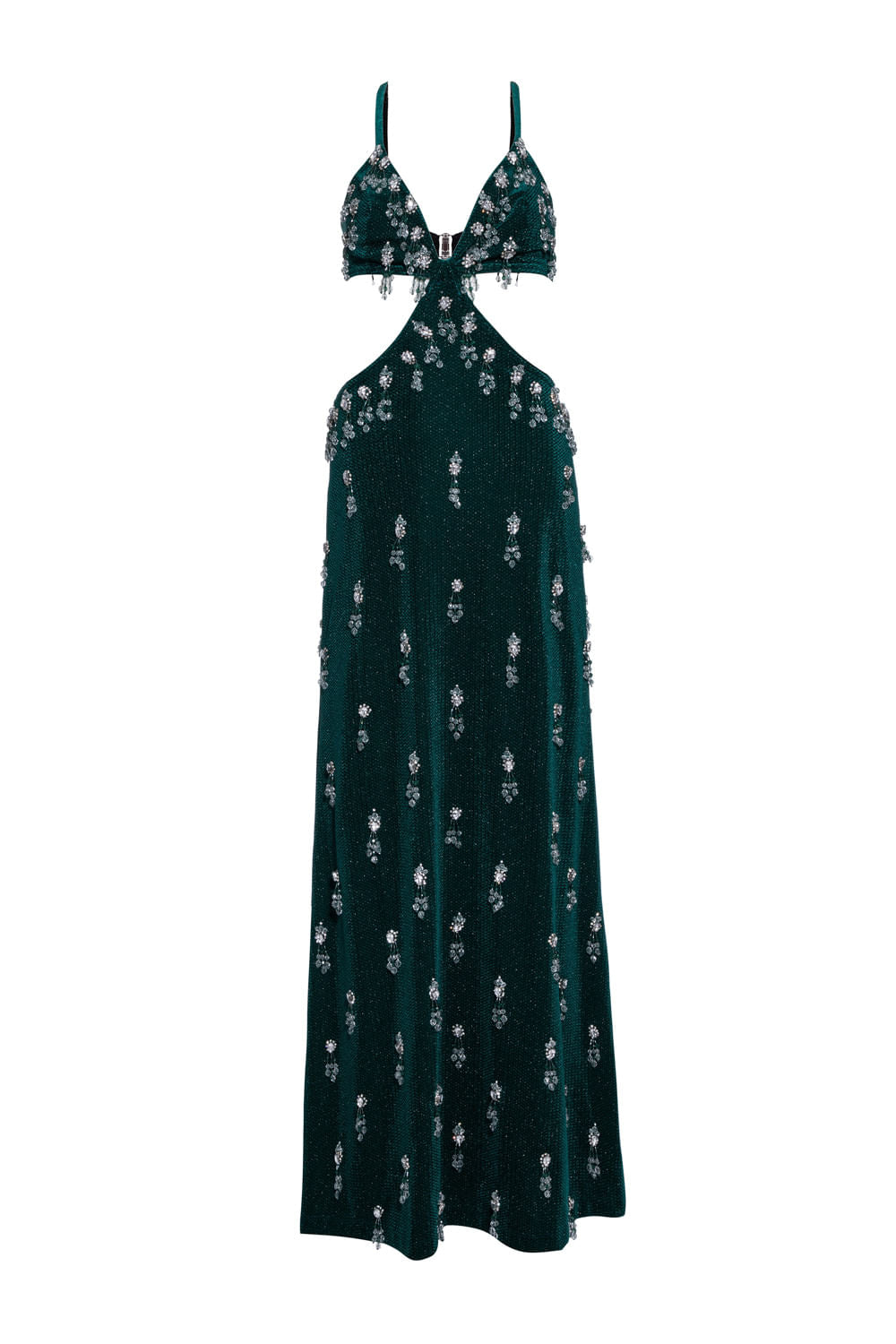 VESTIDO LONGO SPARKLY VELVET VERDE