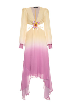 VESTIDO LONGO ASSIMÉTRICO DEGRADÊ CATHERINE LILAS