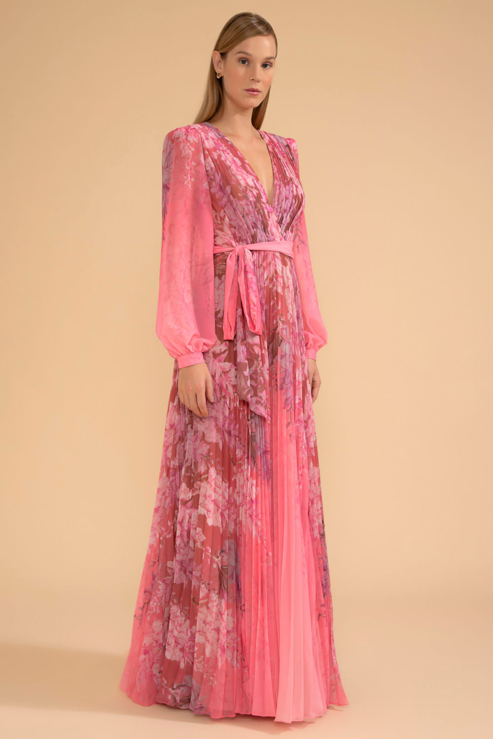 VESTIDO LONGO FAIXA COTTON CANDY ROSA