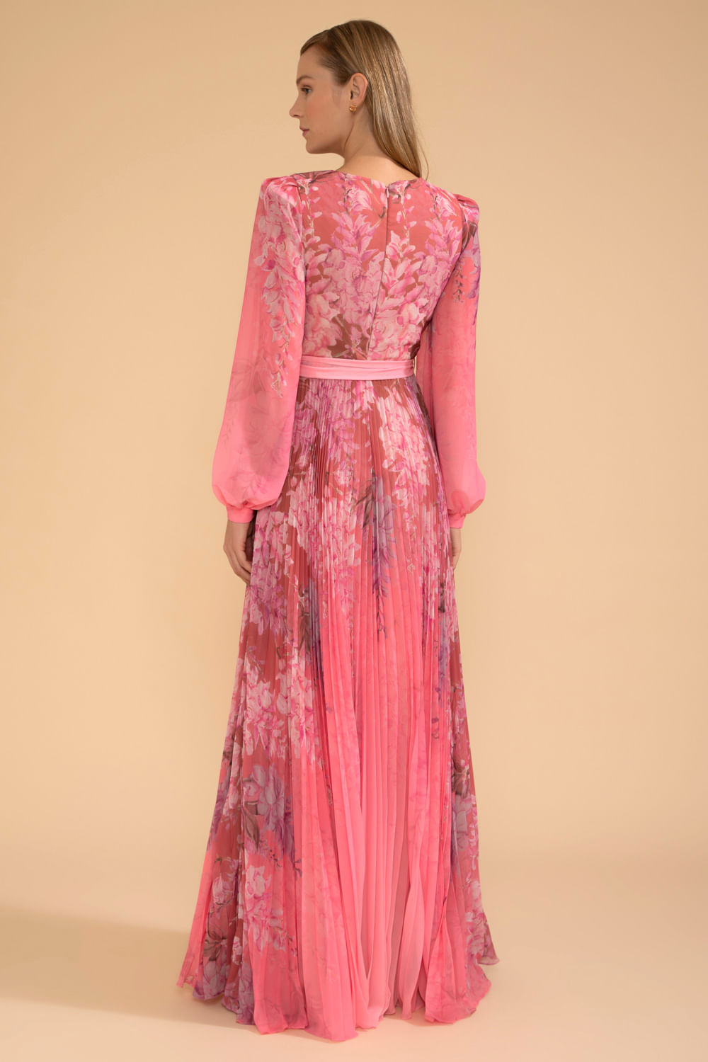 VESTIDO LONGO FAIXA COTTON CANDY ROSA