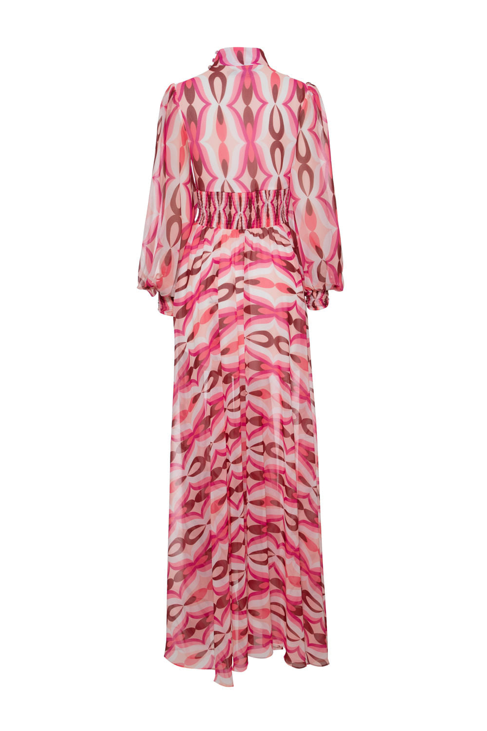 VESTIDO LONGO GOLA TWIST ROSA
