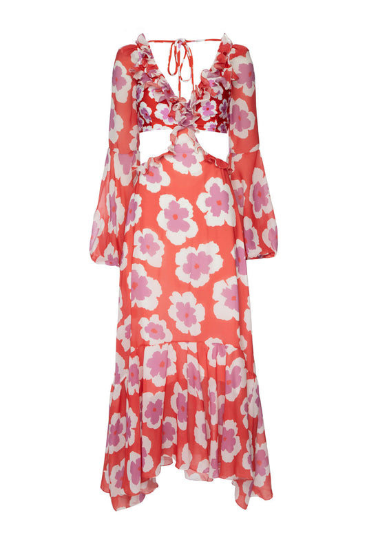 VESTIDO LONGO WIND FLOWER VERMELHO