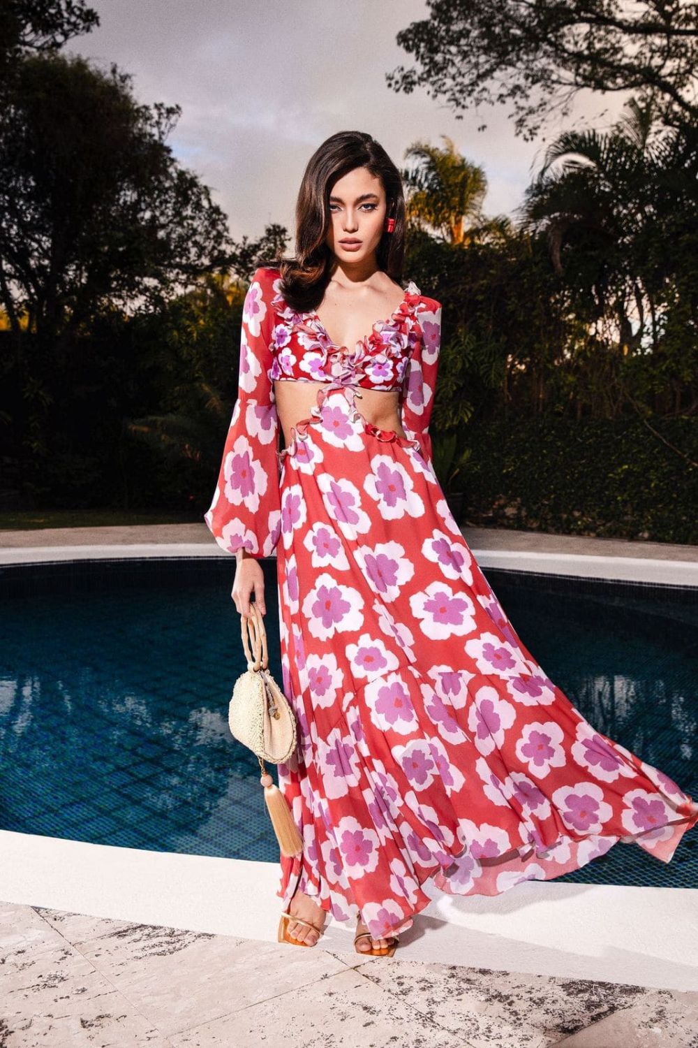 VESTIDO LONGO WIND FLOWER VERMELHO