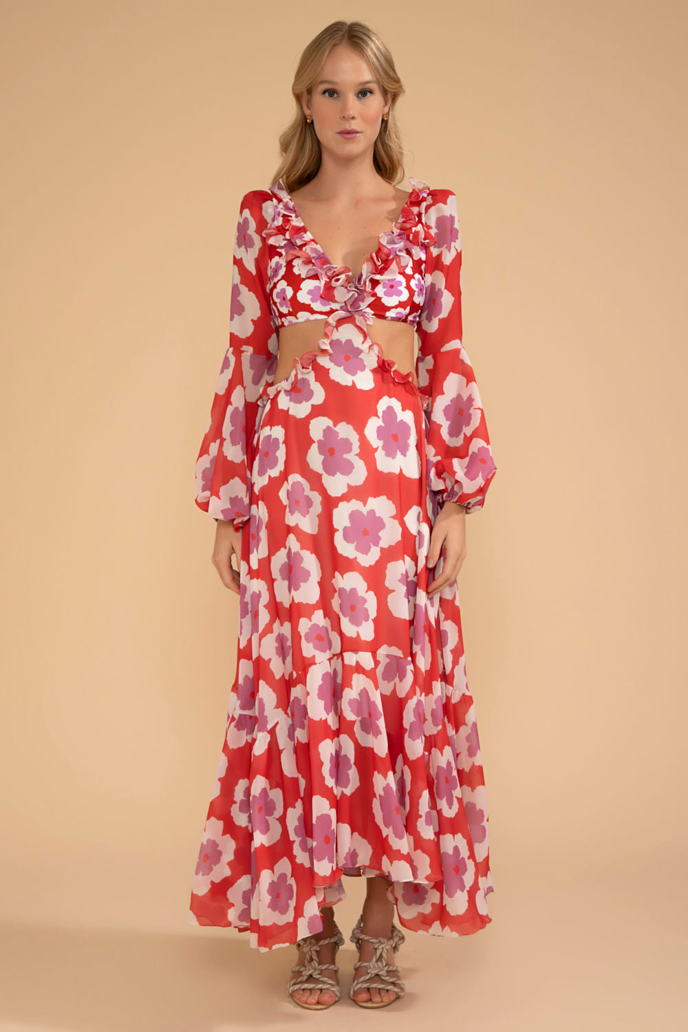 VESTIDO LONGO WIND FLOWER VERMELHO
