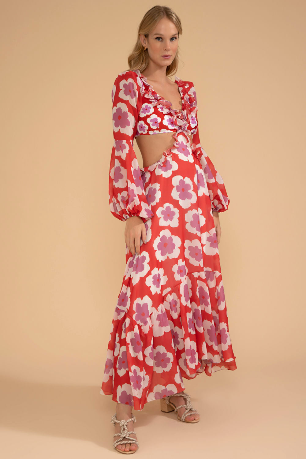 VESTIDO LONGO WIND FLOWER VERMELHO