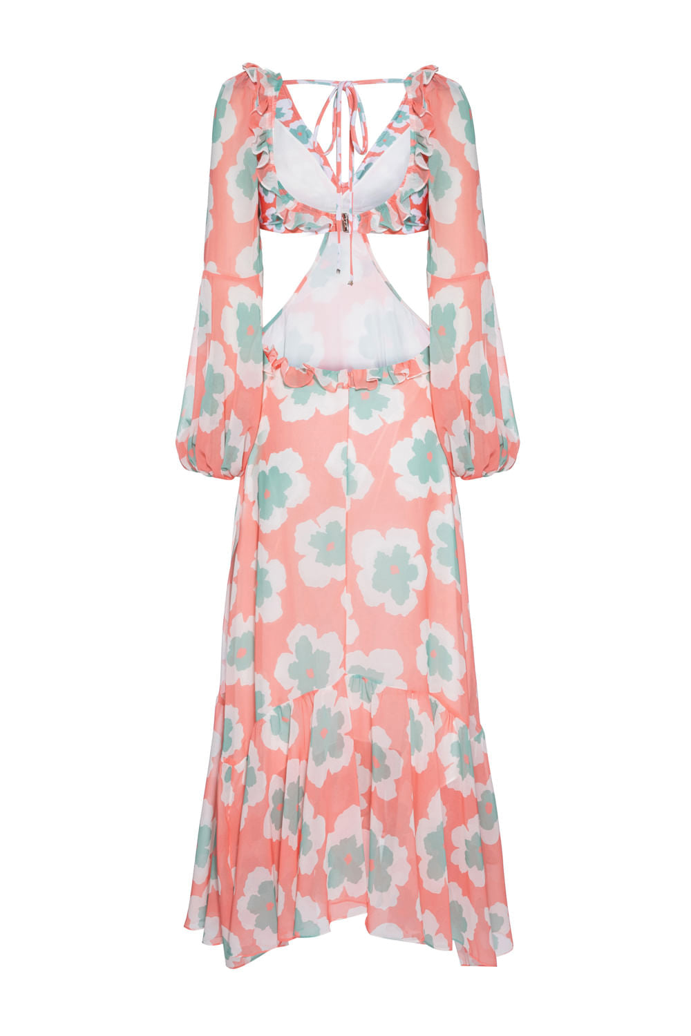 VESTIDO LONGO WIND FLOWER CORAL