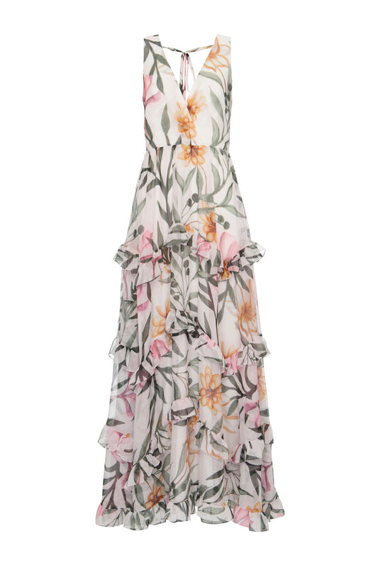 VESTIDO LONGO CAMADAS JASMINE OFF WHITE
