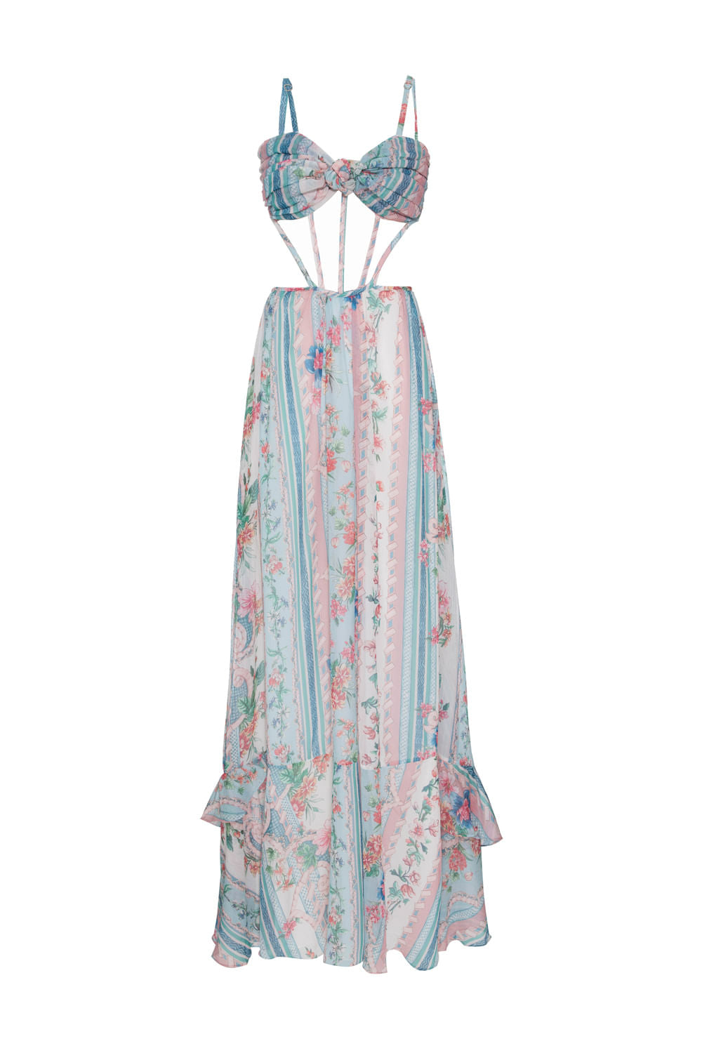 VESTIDO LONGO CORSET FLORAL ANNA OFF WHITE