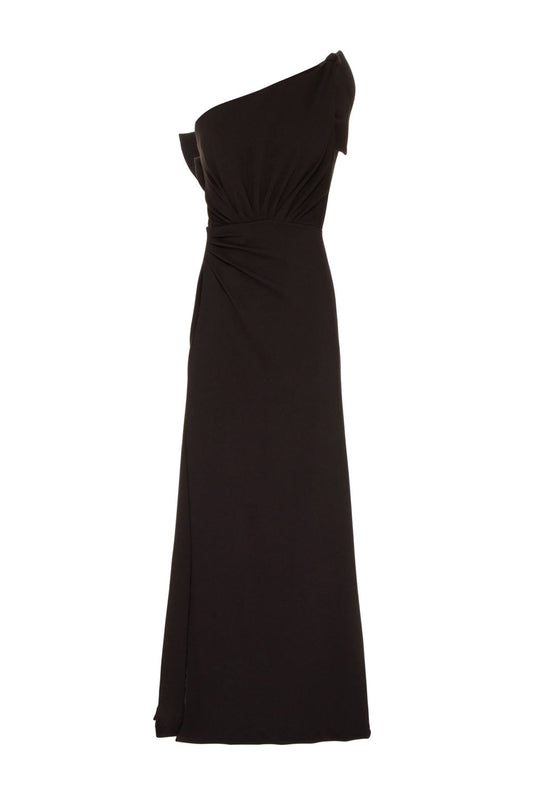 VESTIDO LONGO LAÇO CREPE DAISY PRETO