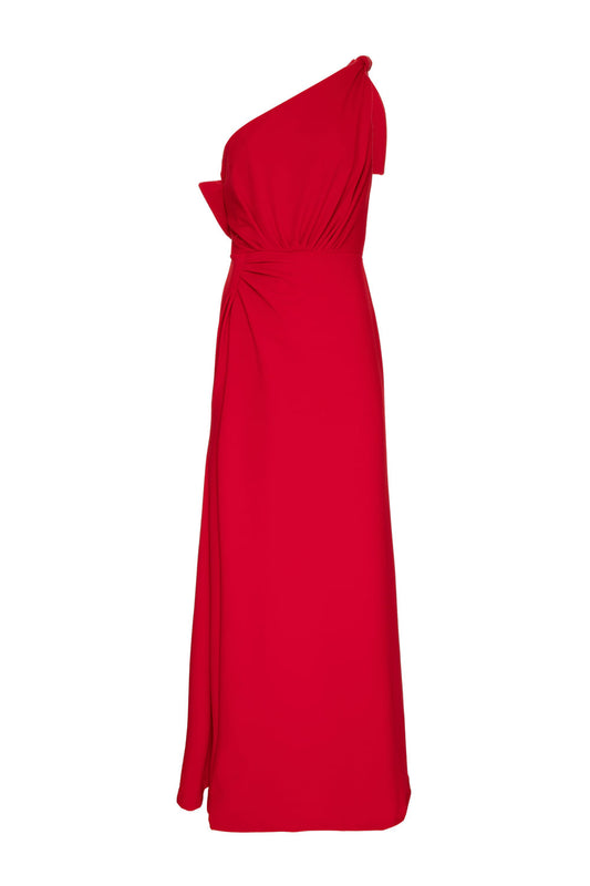 VESTIDO LONGO LAÇO CREPE DAISY VERMELHO