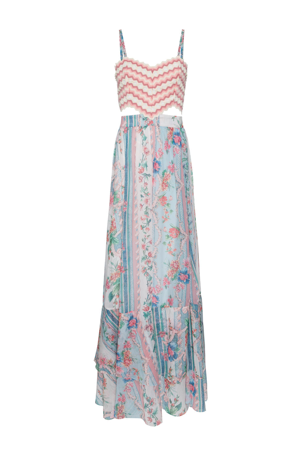 VESTIDO LONGO ENTREMEIO FLORAL ANNA OFF WHITE