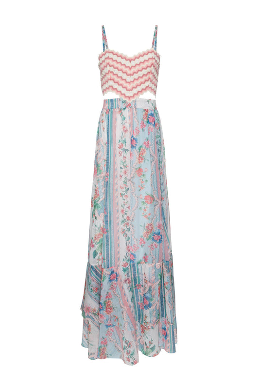 VESTIDO LONGO ENTREMEIO FLORAL ANNA OFF WHITE