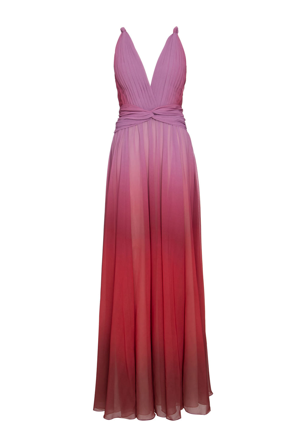 VESTIDO LONGO TORCIDO DEGRADÊ CATHERINE VERMELHO