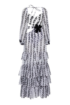 VESTIDO LONGO MANGAS BARRADO BEM ME QUER OFF WHITE