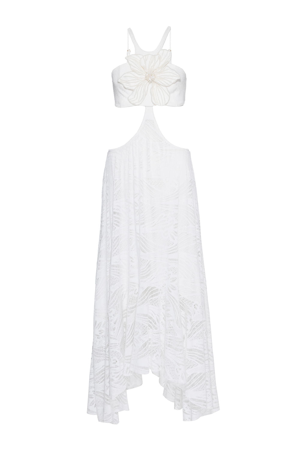 VESTIDO LONGO ASSIMÉTRICO LYCRA JACKIE OFF WHITE