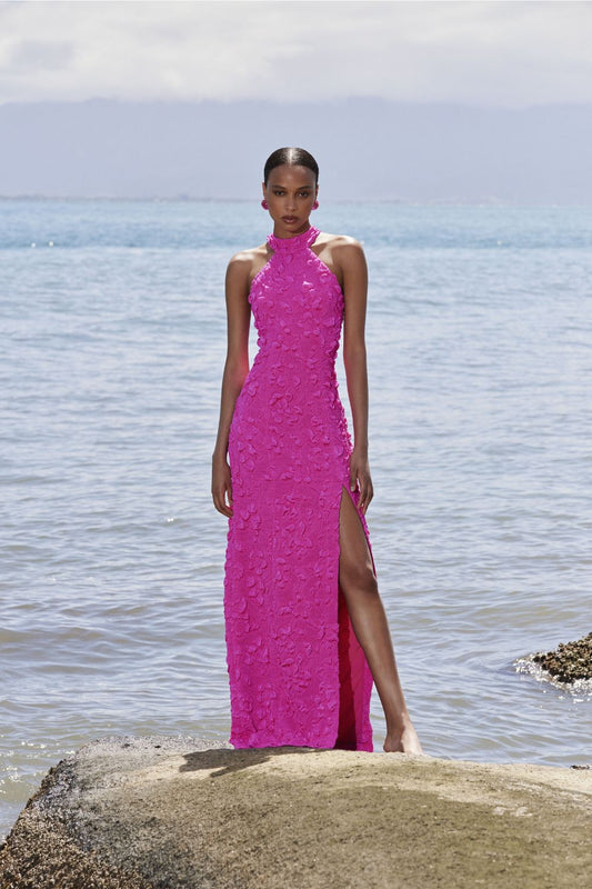 VESTIDO LONGO JACQUARD BOYD PINK