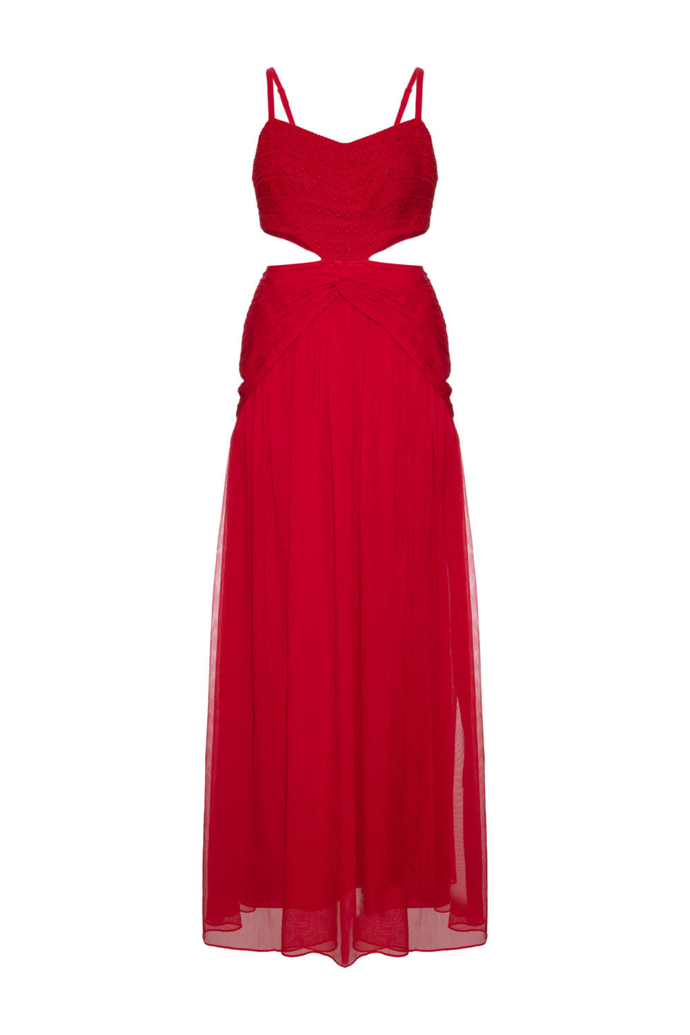 VESTIDO LONGO ENTREMEIO PARTY TATE VERMELHO
