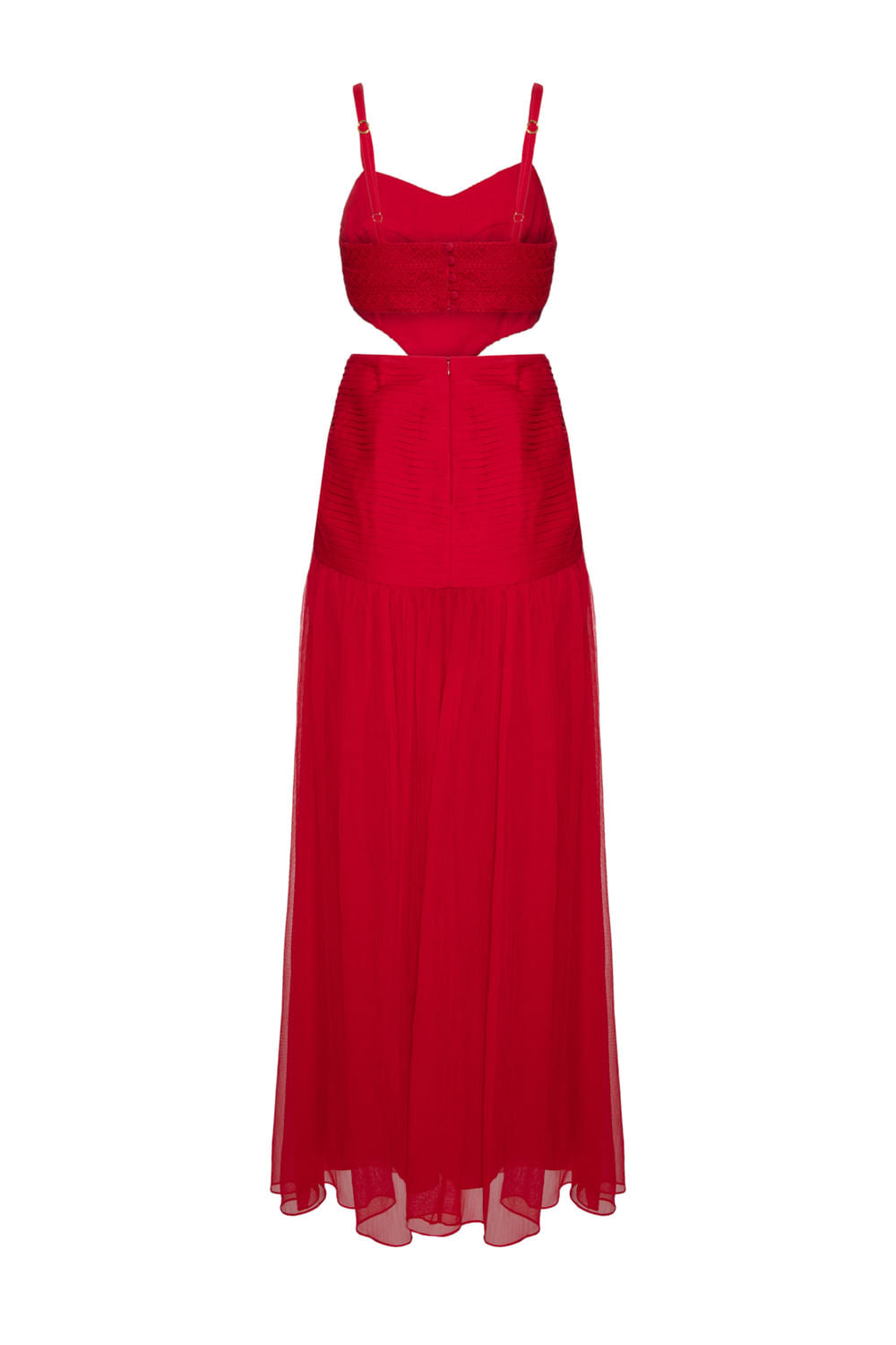 VESTIDO LONGO ENTREMEIO PARTY TATE VERMELHO