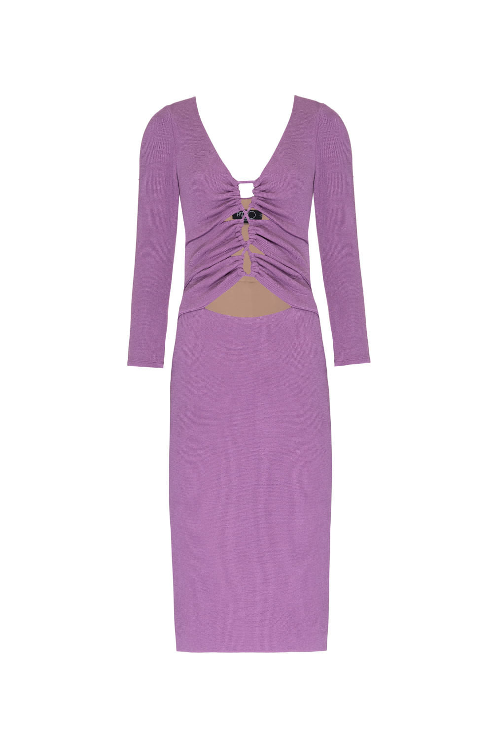 VESTIDO MÍDI MANGA LONGA MALHA BASEL LILAS