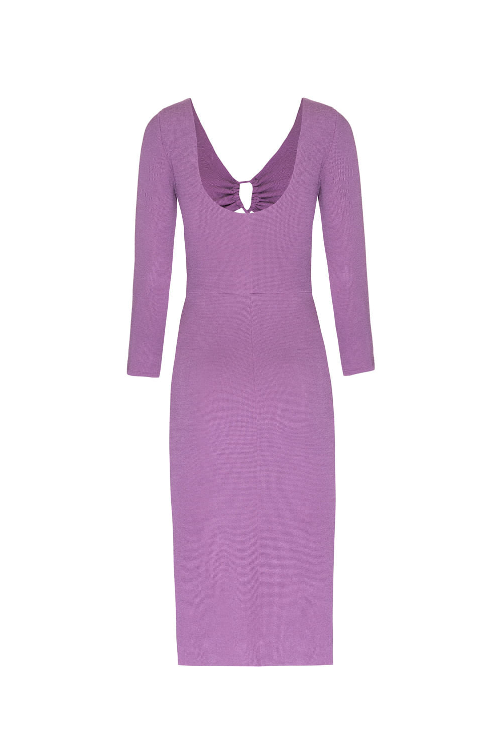 VESTIDO MÍDI MANGA LONGA MALHA BASEL LILAS